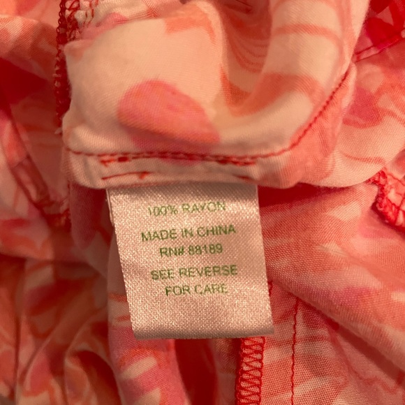 Lilly Pulitzer Floral Pink and Orange strapless  Dress size large - Picture 5 of 6
